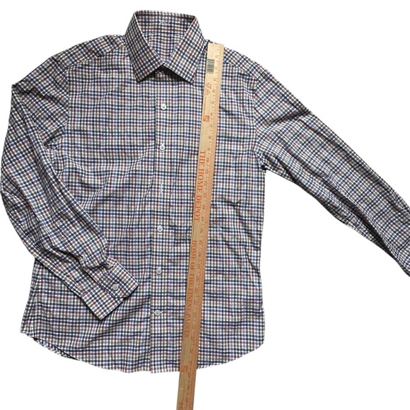 J. Hilburn Men’s Plaid Dress Shirt Tailored Fit Italian Cotton Long Sleeve - Picture 4 of 8